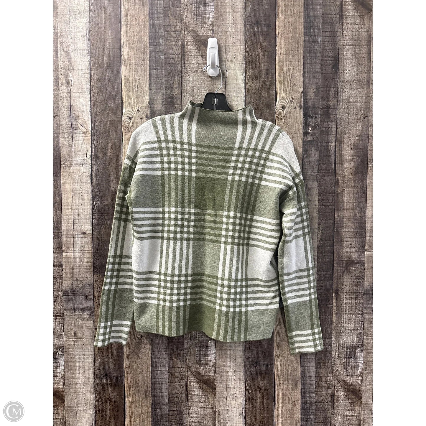 Sweater By Max Studio In Green & White, Size: M