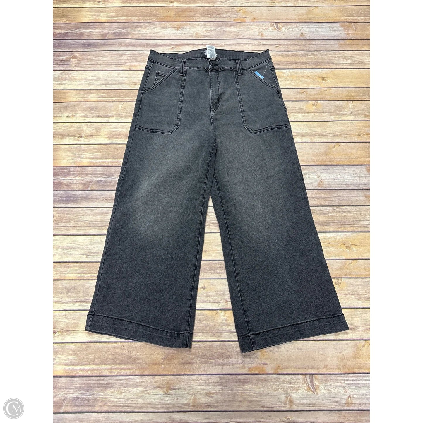 Jeans Wide Leg By Time And Tru In Grey Denim, Size: 14