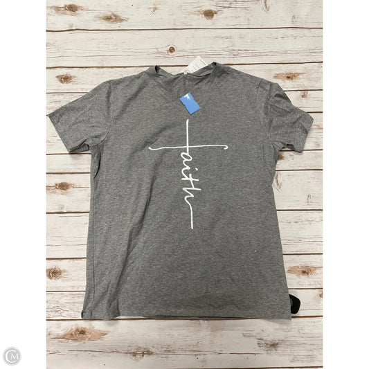 Top Short Sleeve By Cme In Grey & White, Size: Xxl