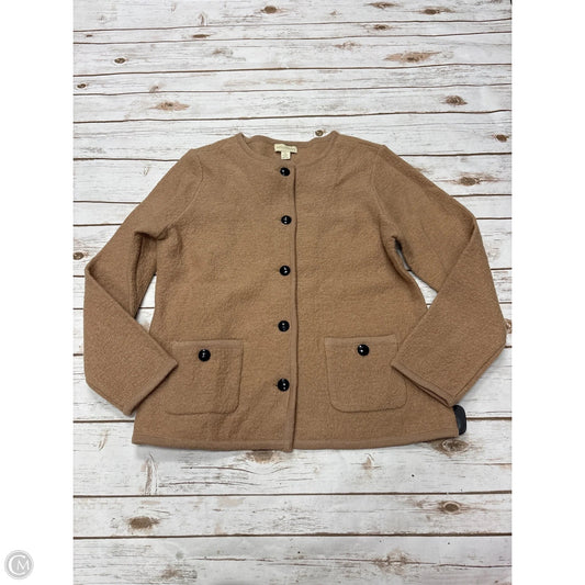 Sweater Cardigan By Appleseeds In Tan, Size: M