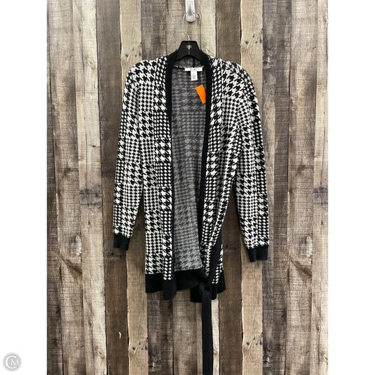 Sweater Cardigan By White House Black Market In Black & White, Size: M