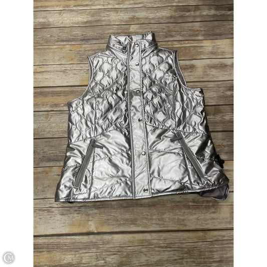 Vest Puffer & Quilted By Talbots In Silver, Size: L