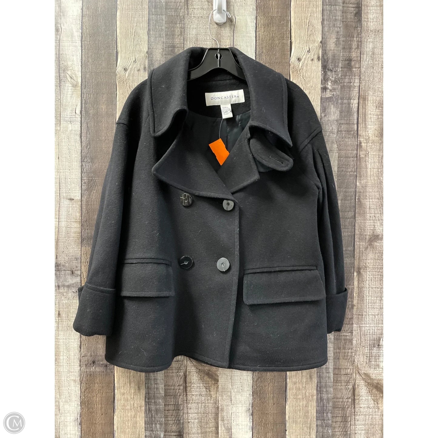 Coat Peacoat By Doncaster In Black, Size: L