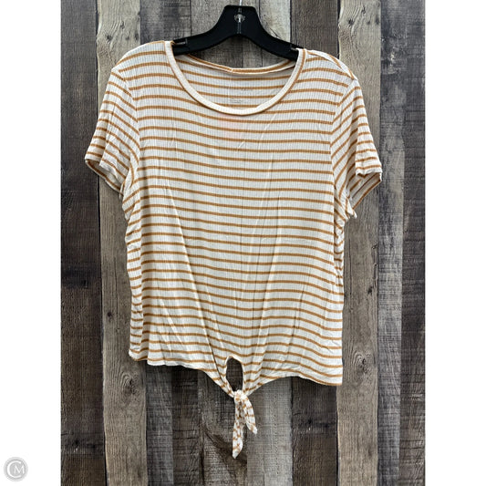 Top Short Sleeve By American Eagle In Striped Pattern, Size: L