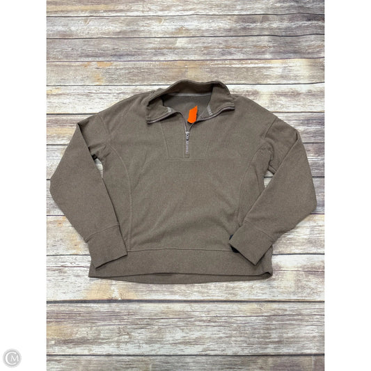 Athletic Top Long Sleeve Collar By Rbx In Tan, Size: M