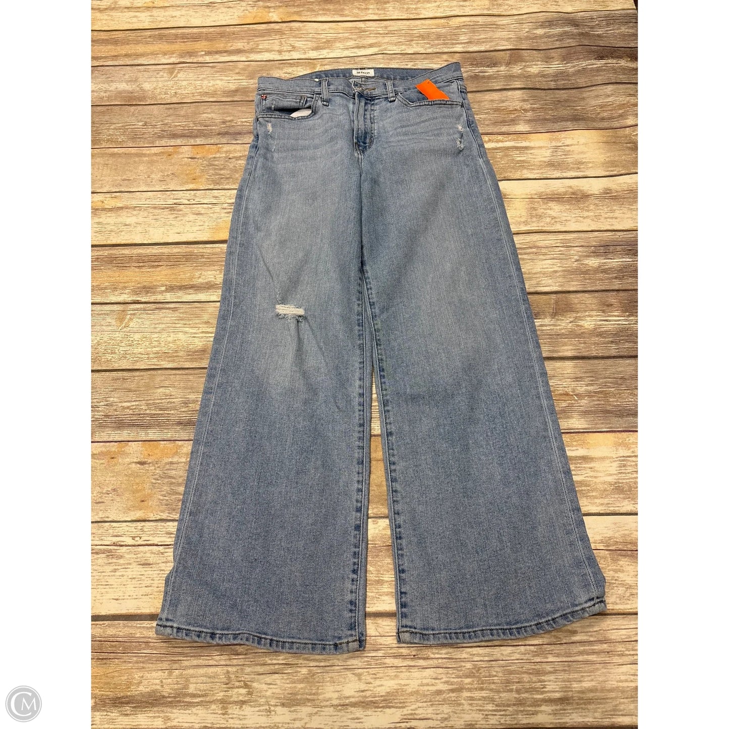 Jeans Flared By Hudson In Blue Denim, Size: 4