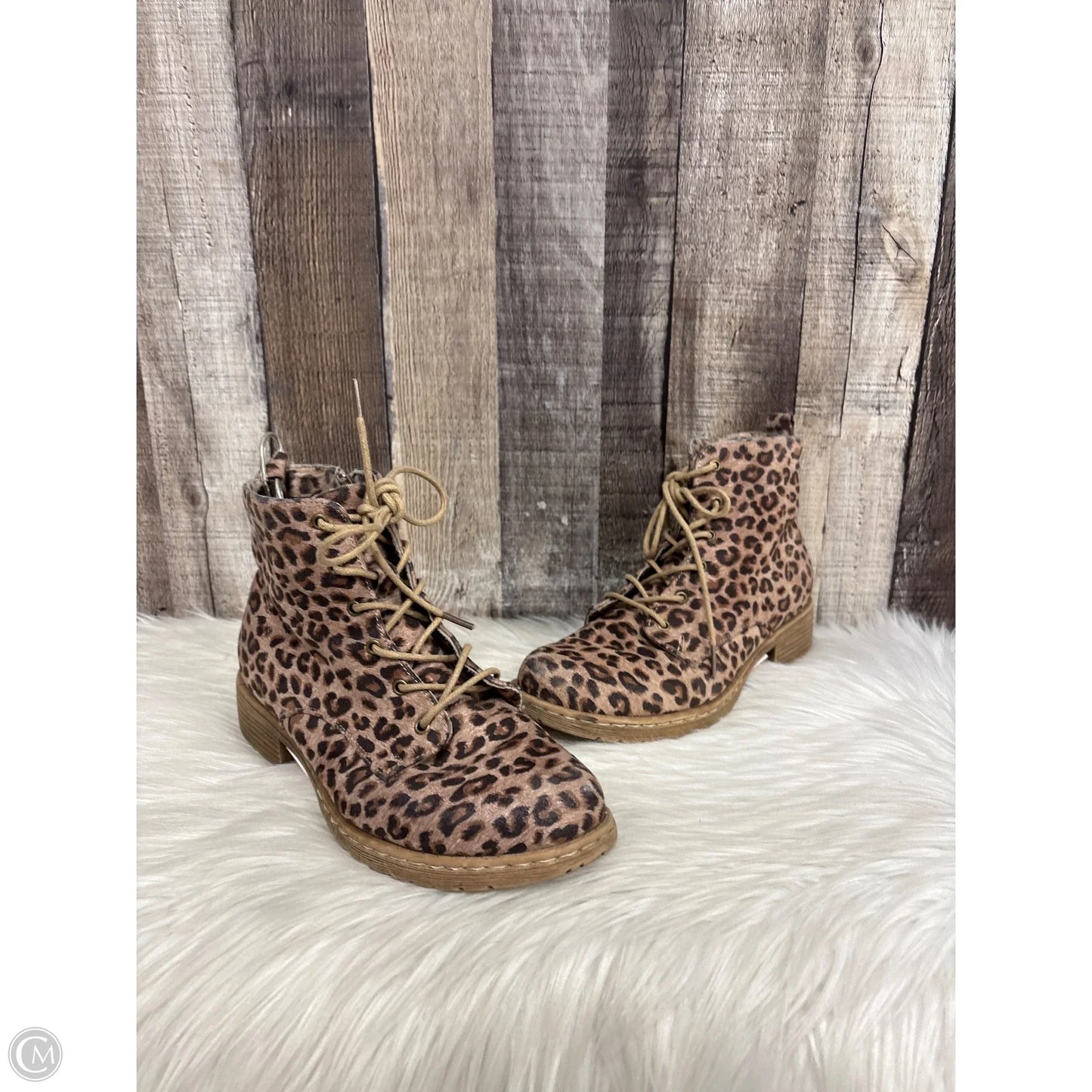 Boots Ankle Heels By Very G In Animal Print, Size: 7