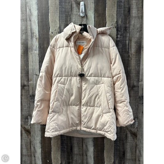 Coat Puffer & Quilted By Calvin Klein In Peach, Size: S