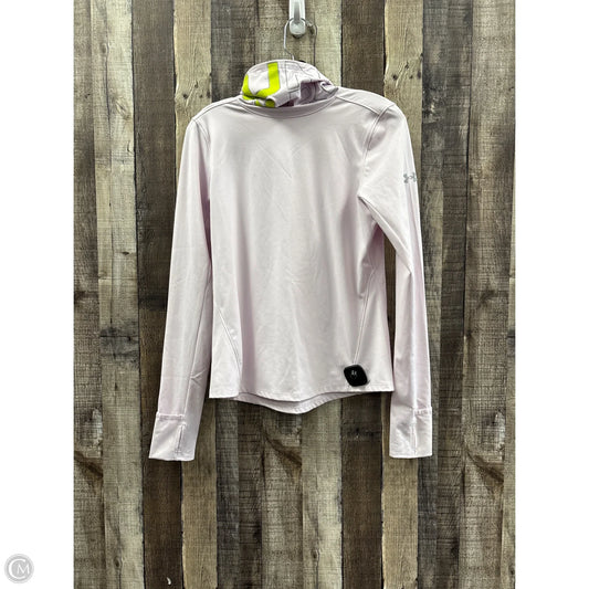 Athletic Top Long Sleeve Collar By Under Armour In Purple, Size: S