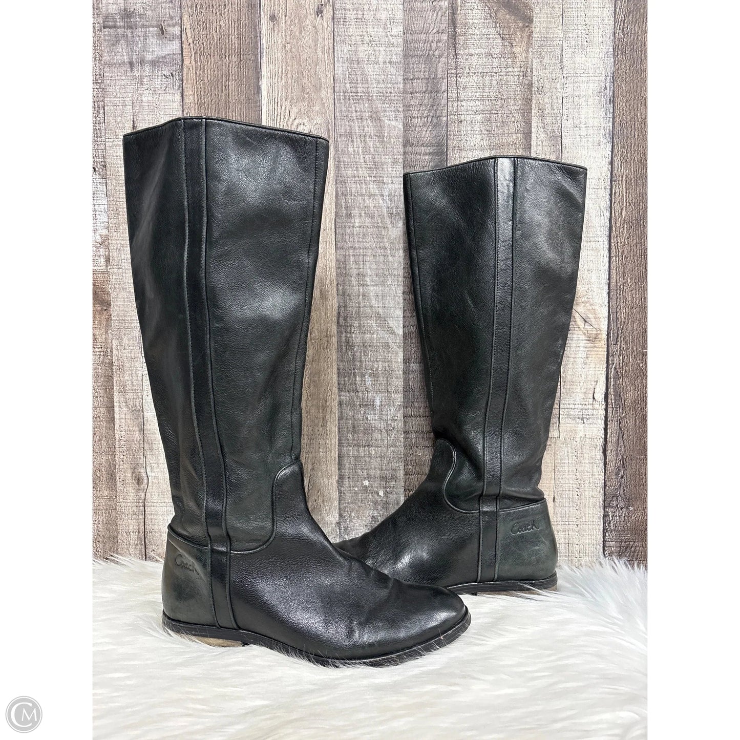 Boots Designer By Coach In Black, Size: 8