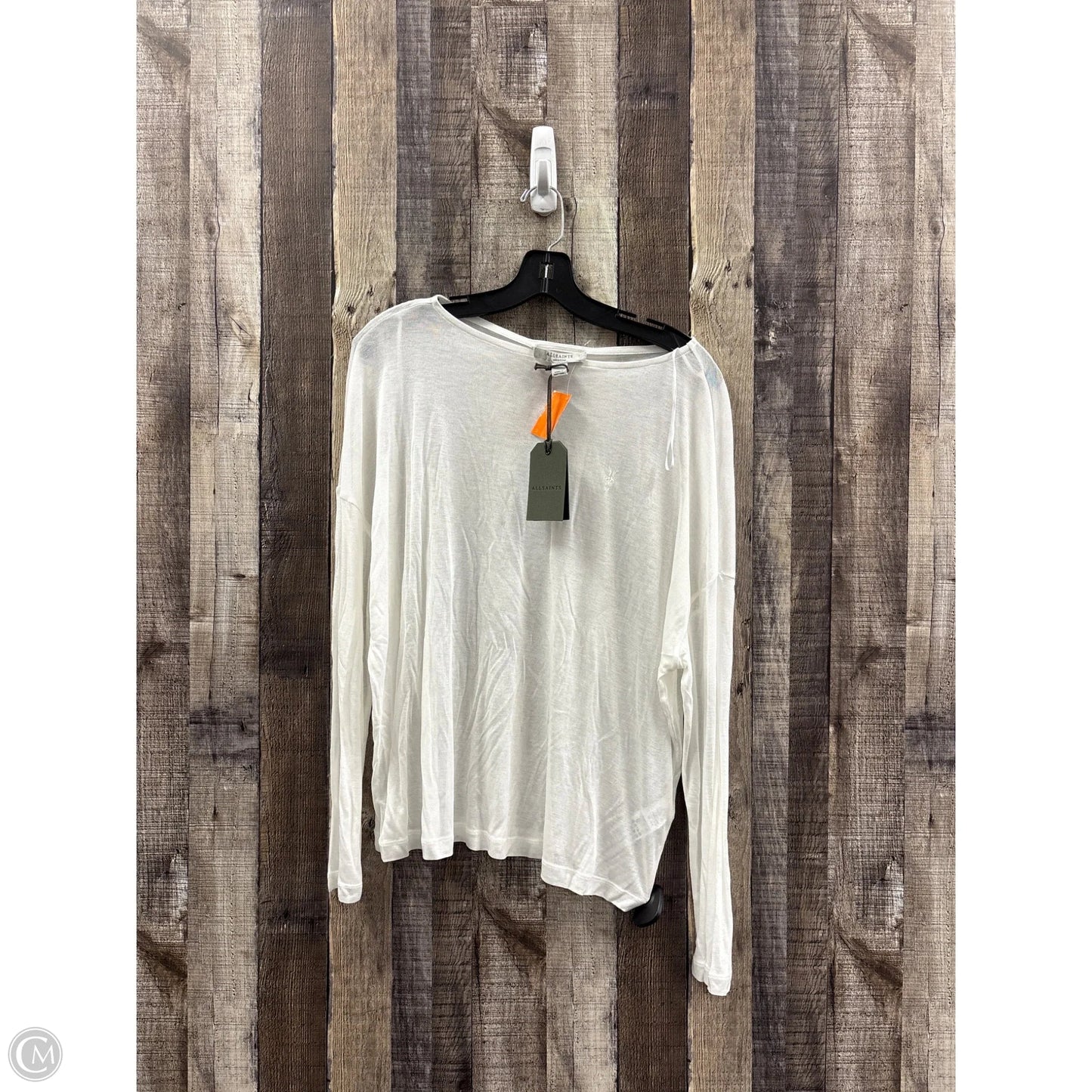 Top Long Sleeve Designer By All Saints In White, Size: M