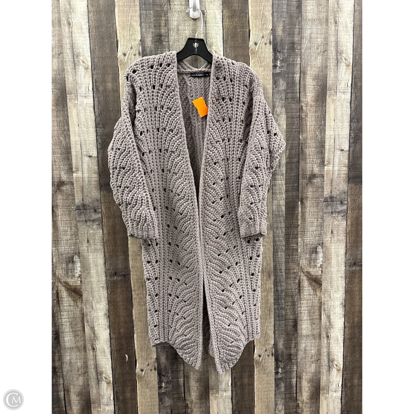 Sweater Cardigan By Moon And Madison In Taupe, Size: Xs