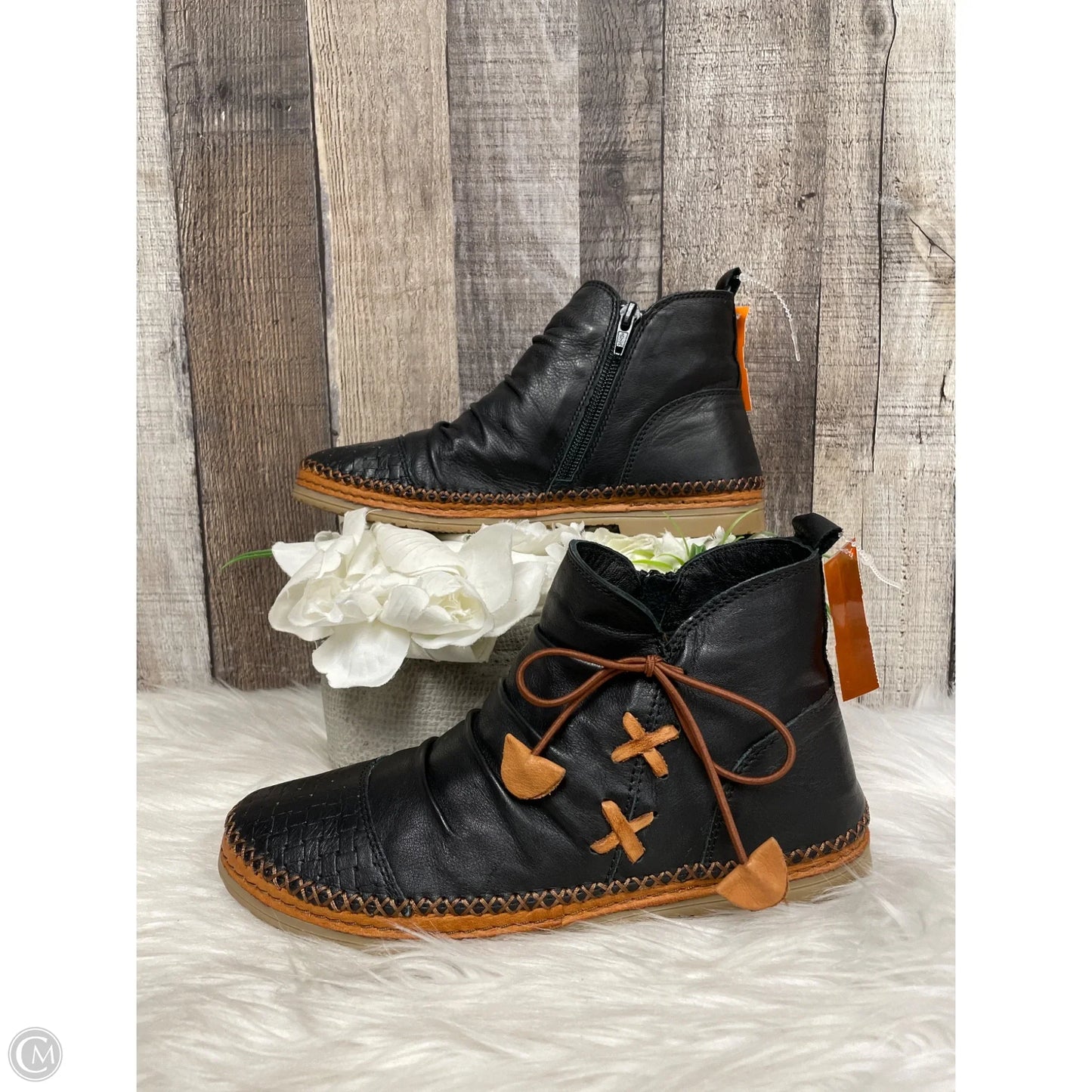 Boots Ankle Flats By Spring Step In Black, Size: 7.5