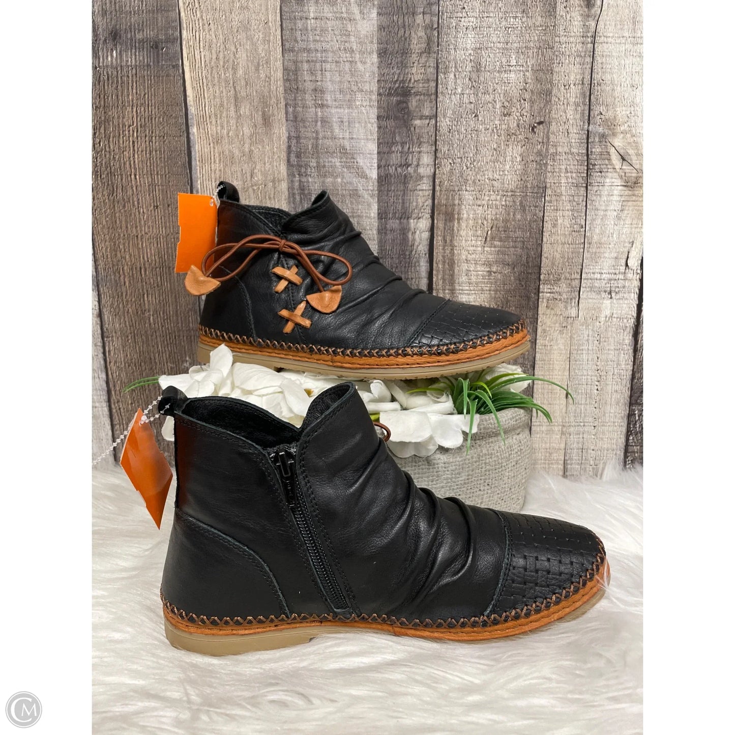 Boots Ankle Flats By Spring Step In Black, Size: 7.5