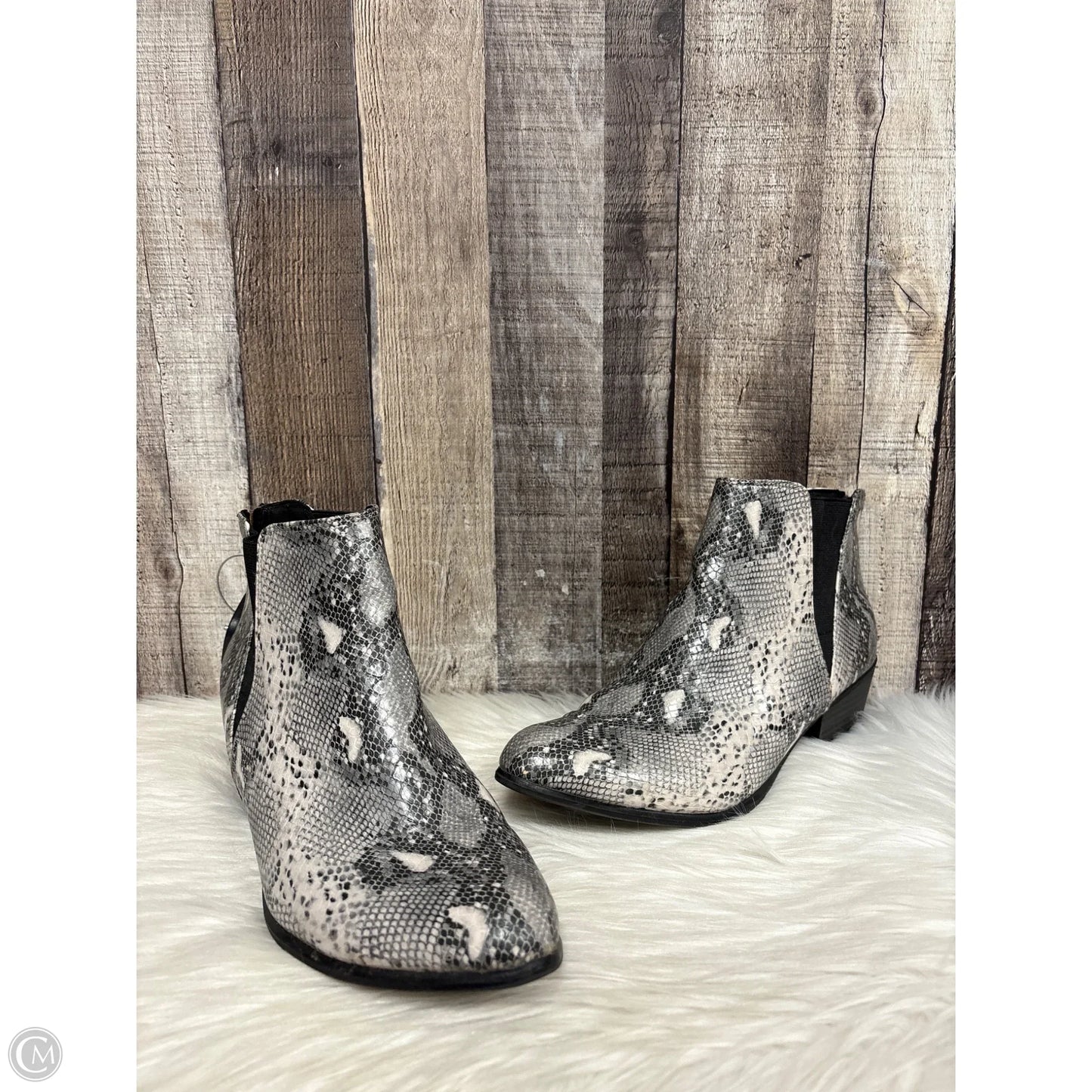 Boots Ankle Heels By Esprit In Snakeskin Print, Size: 11