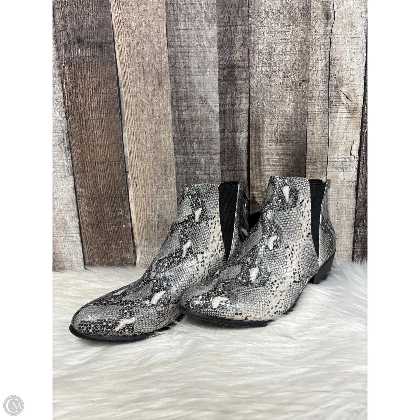 Boots Ankle Heels By Esprit In Snakeskin Print, Size: 11