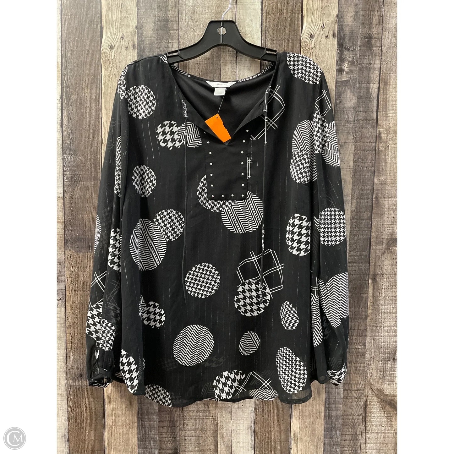 Top Long Sleeve By Cj Banks In Black, Size: 1x