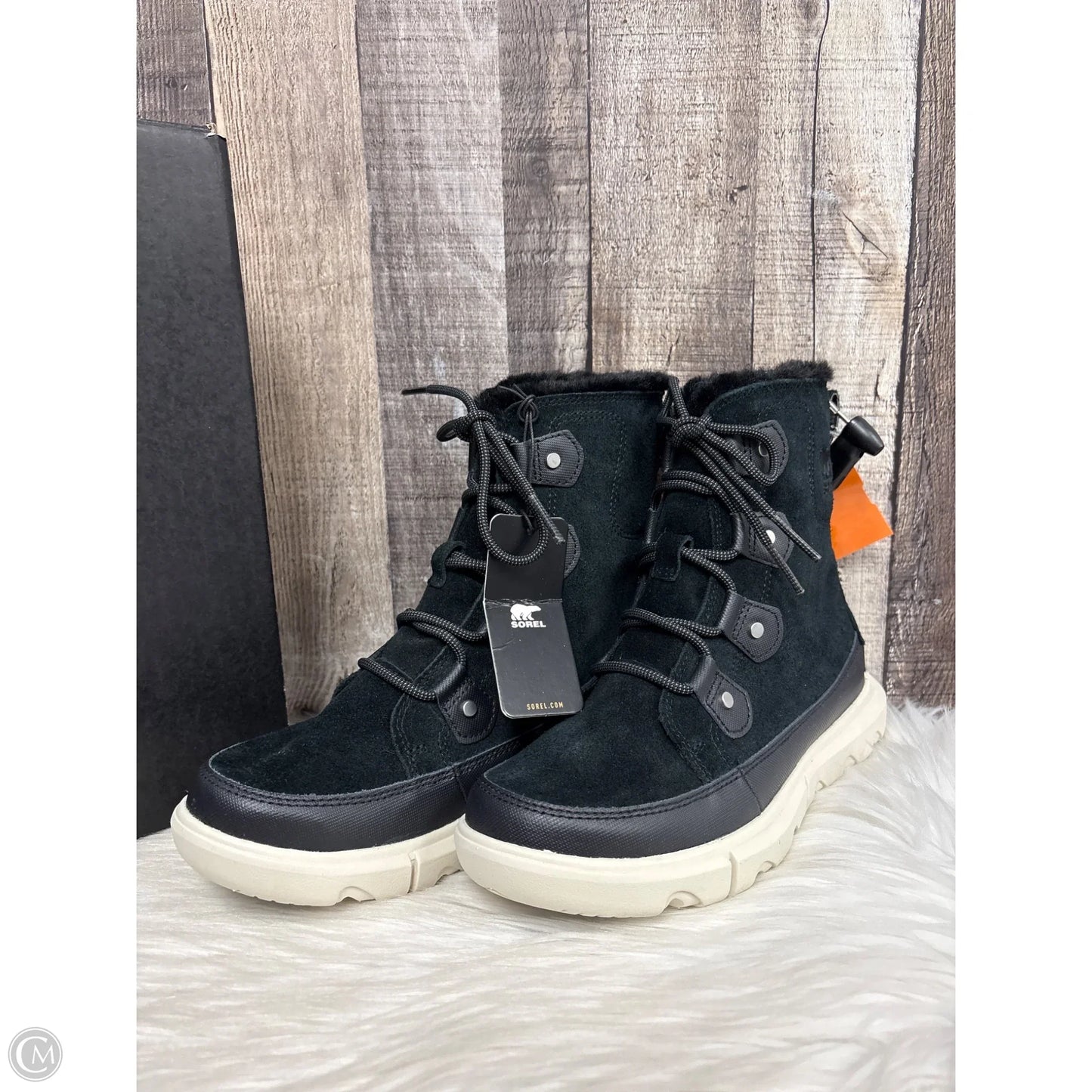 Boots Snow By Sorel In Black & Cream, Size: 6.5