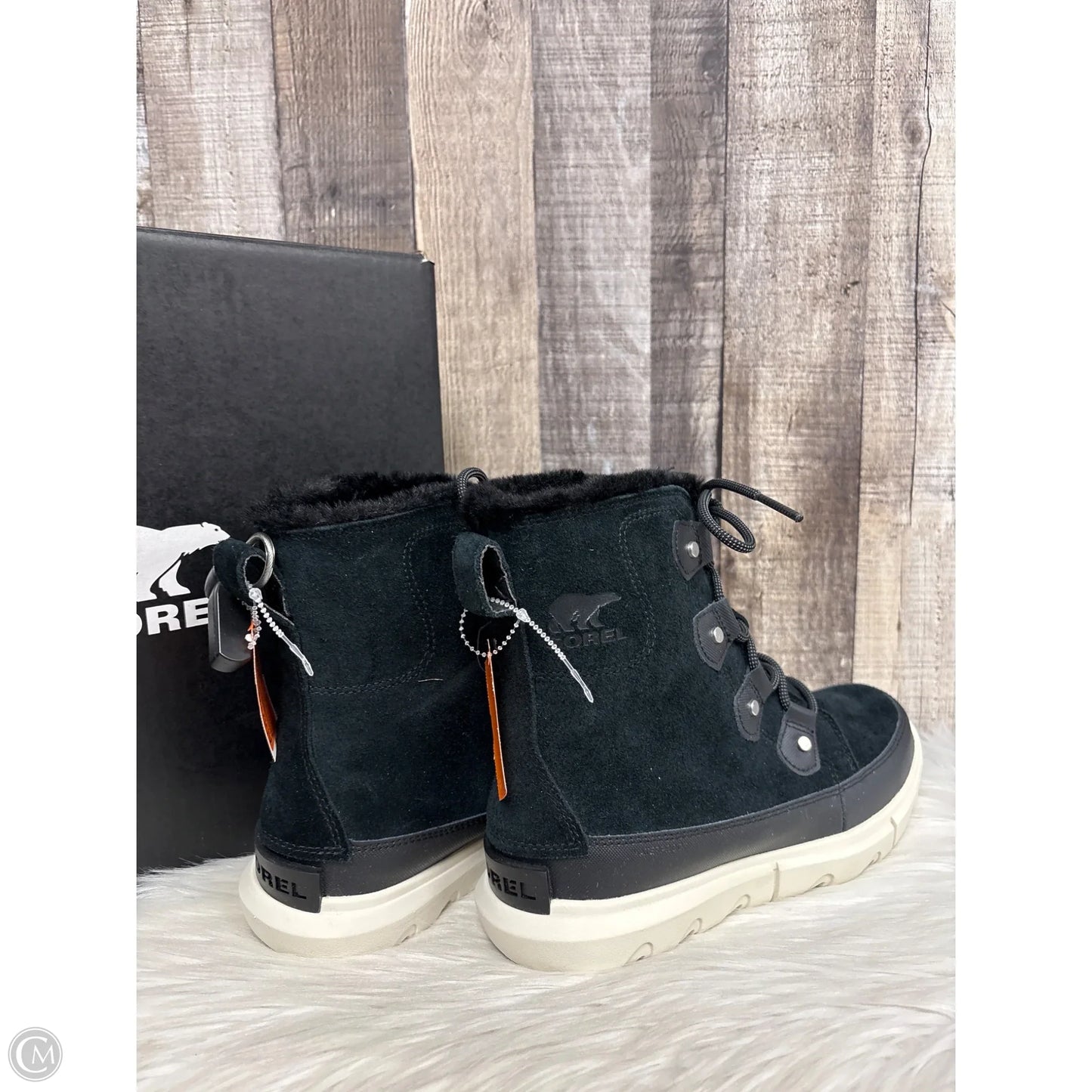 Boots Snow By Sorel In Black & Cream, Size: 6.5