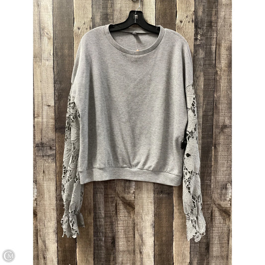 Top Long Sleeve By Shein In Grey, Size: L