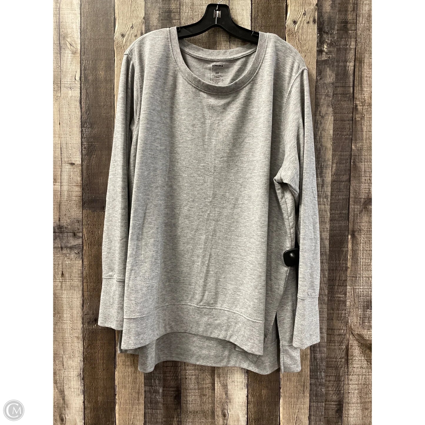 Top Long Sleeve By Sonoma In Grey, Size: 2x