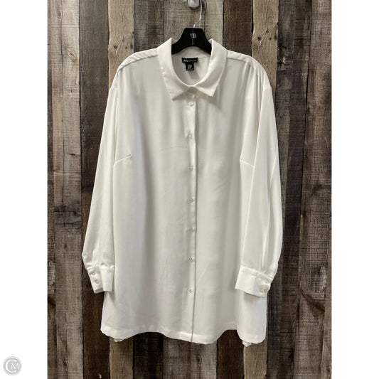 Top Long Sleeve By Jones New York In White, Size: 2x