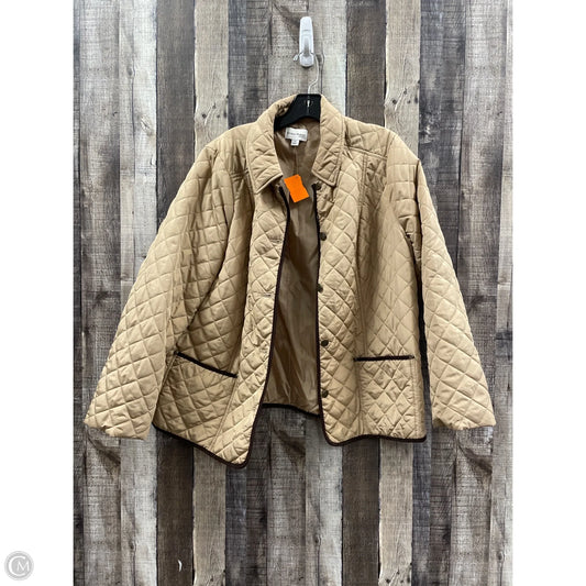Jacket Puffer & Quilted By Studio Works In Tan, Size: 1x