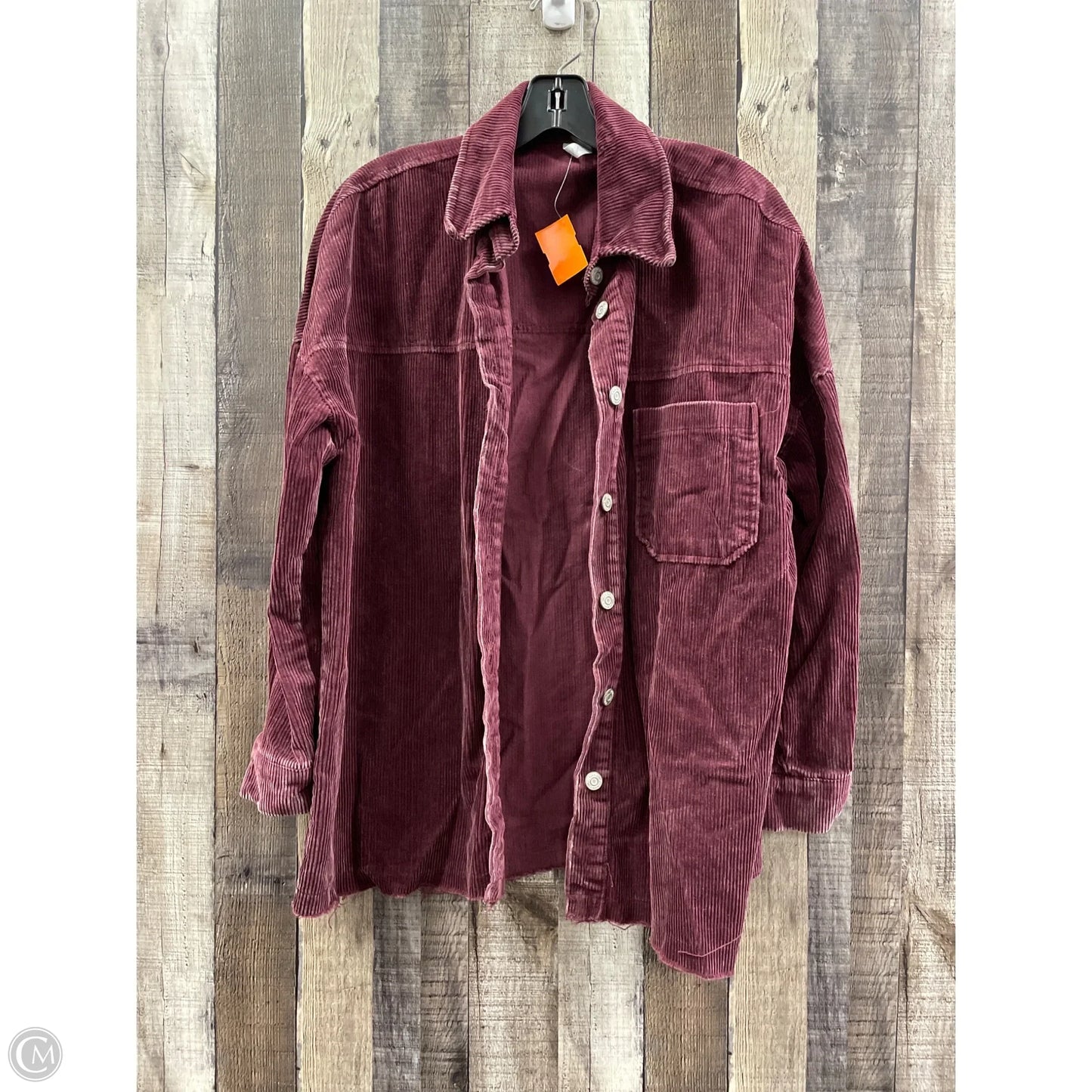 Jacket Shirt By Zenana In Purple, Size: S