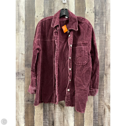 Jacket Shirt By Zenana In Purple, Size: S