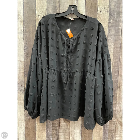 Top Long Sleeve By Bibi In Black, Size: 2x