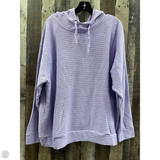 Athletic Sweatshirt Hoodie By Mta Sport In Purple, Size: 1x