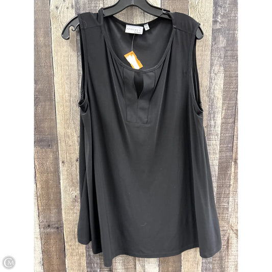 Top Sleeveless By Attitude In Black, Size: 1x