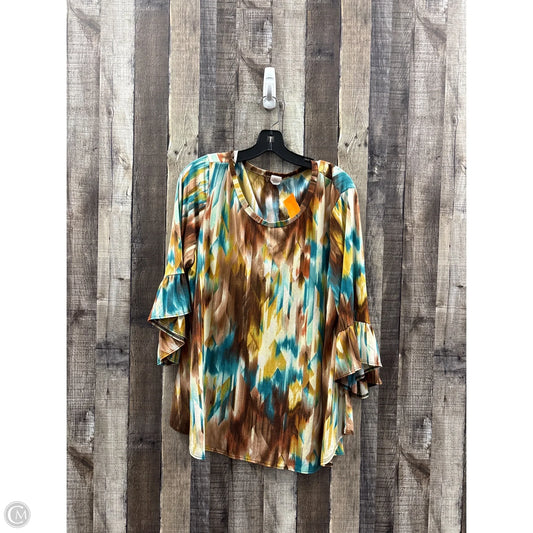Top 3/4 Sleeve By Cmf In Multi-colored, Size: 3x