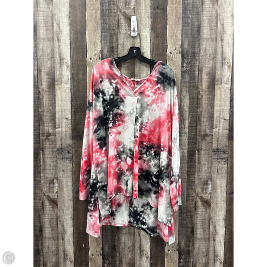 Top Long Sleeve By White Birch In Tie Dye Print, Size: 2x