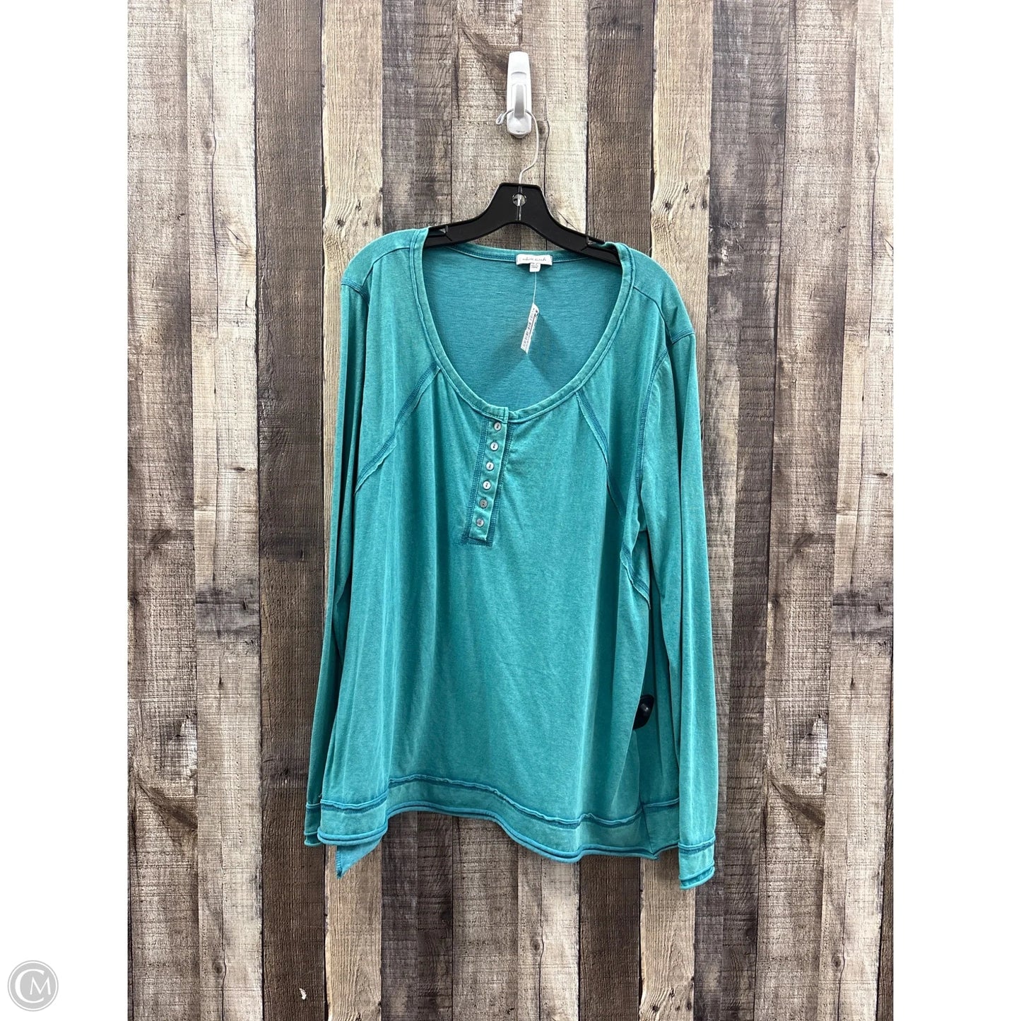 Top Long Sleeve By White Birch In Green, Size: 2x