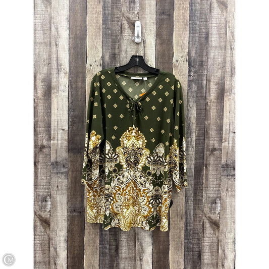 Top Long Sleeve By Susan Graver In Green, Size: 1x