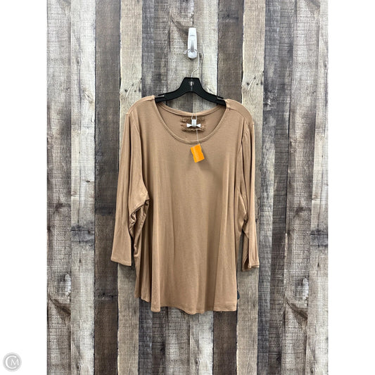 Top 3/4 Sleeve By Cupio In Tan, Size: 2x