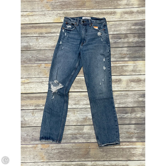 Jeans Straight By Abercrombie And Fitch In Blue Denim, Size: 4