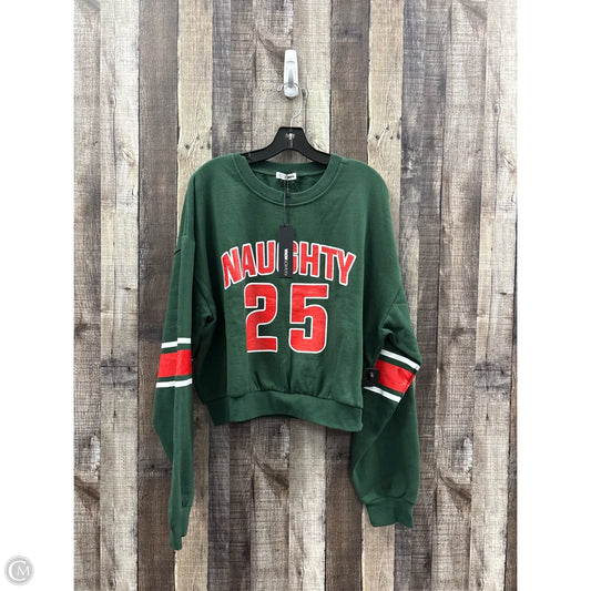 Top Long Sleeve By Fashion Nova In Green & Red, Size: L