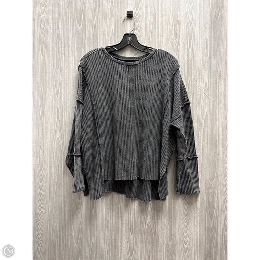 Top Long Sleeve By Bke In Grey, Size: Xs