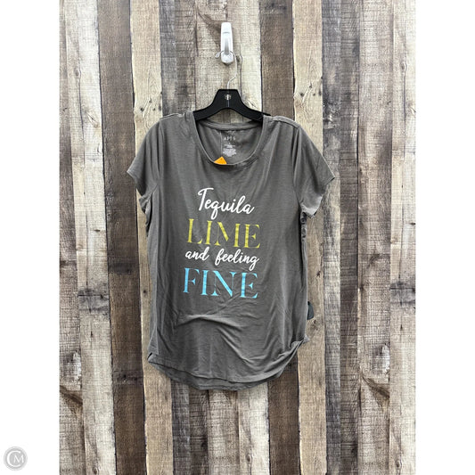 Top Short Sleeve By Apt 9 In Grey, Size: L