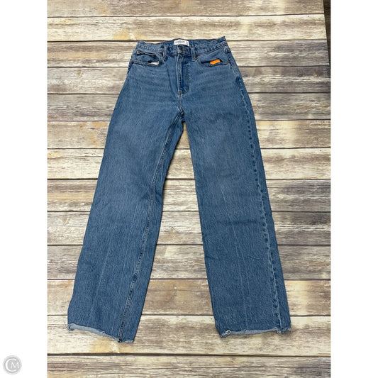 Jeans Wide Leg By Abercrombie And Fitch In Blue Denim, Size: 4