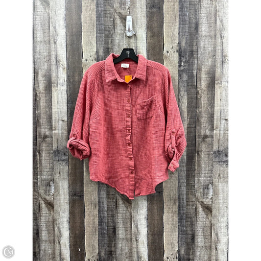 Top 3/4 Sleeve By Ava James In Mauve, Size: 2x