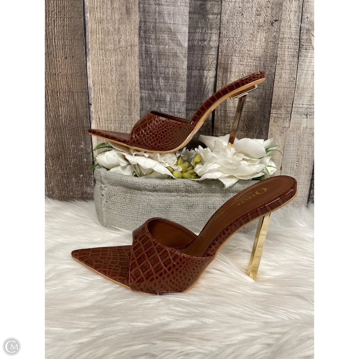 Shoes Heels Stiletto By Cme In Brown, Size: 8