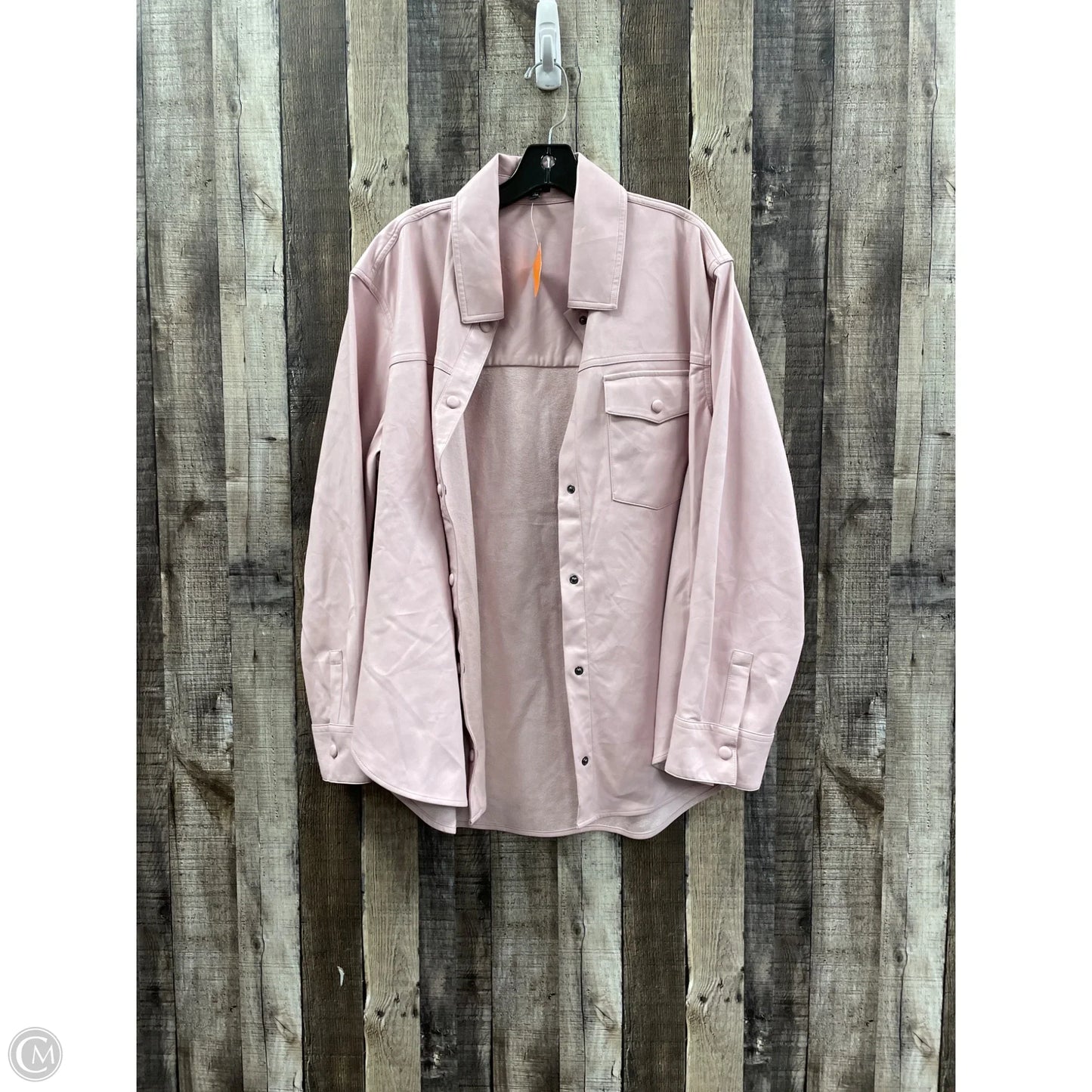 Jacket Shirt By Express In Pink, Size: Xl