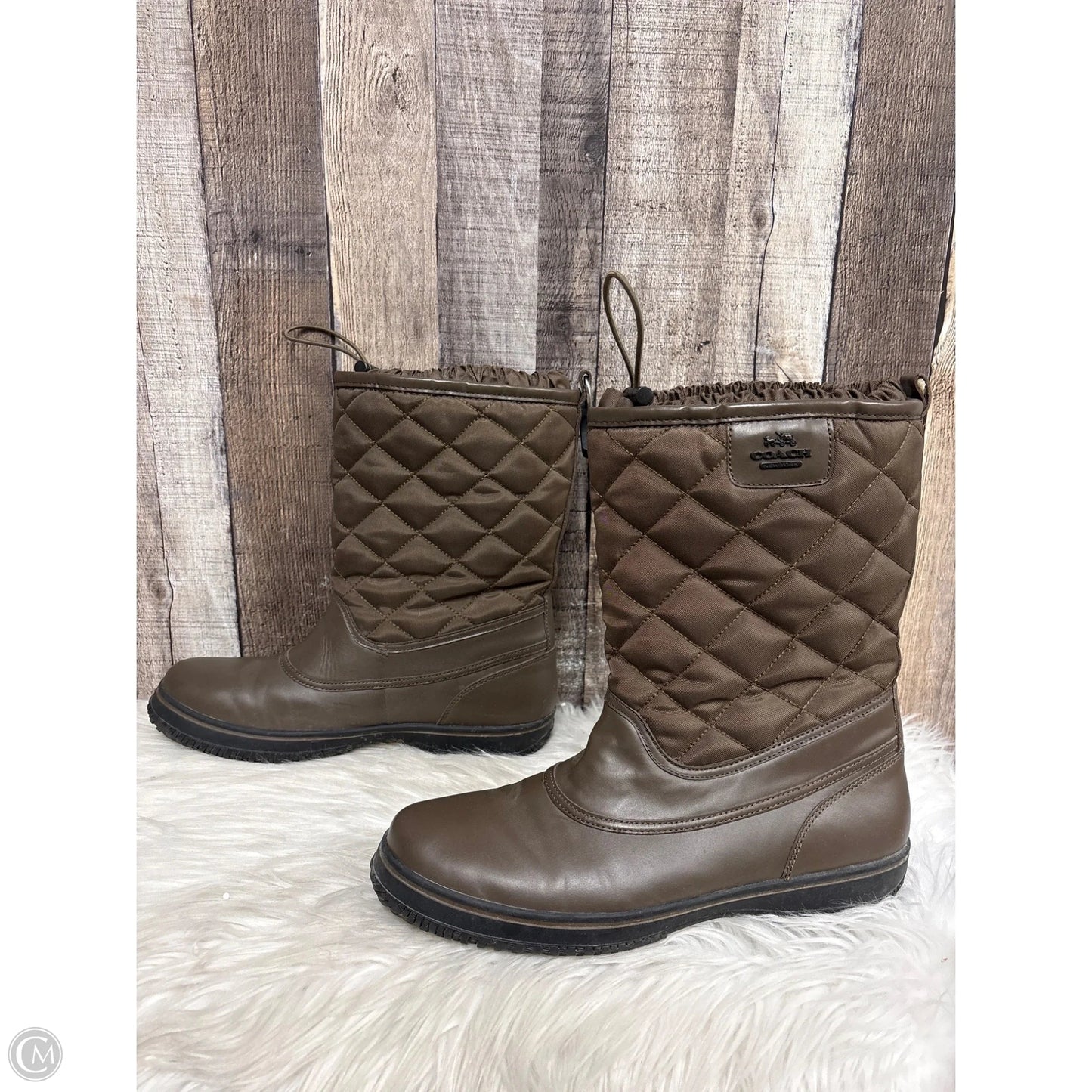 Boots Designer By Coach In Brown, Size: 11