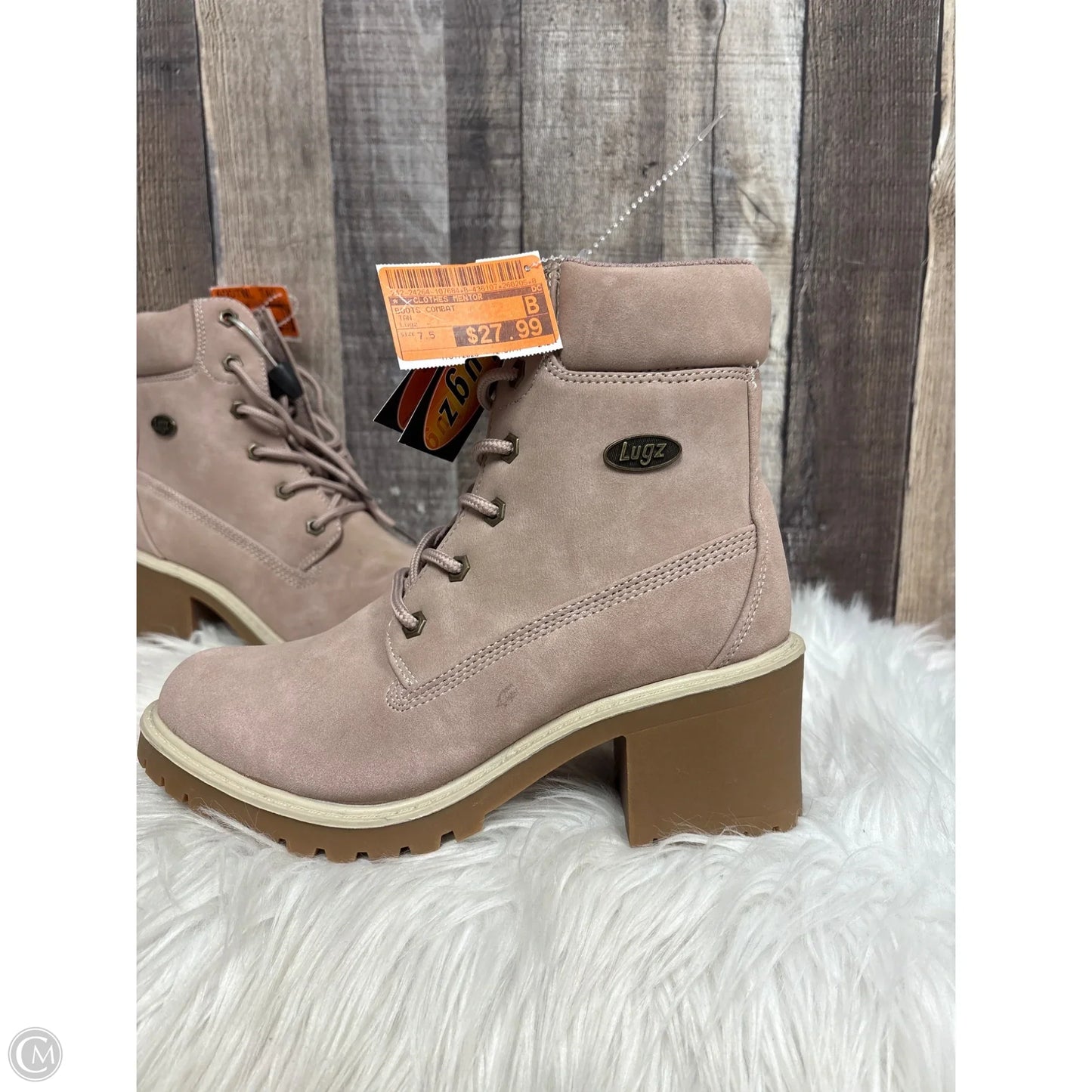 Boots Combat By Clothes Mentor In Tan, Size: 7.5