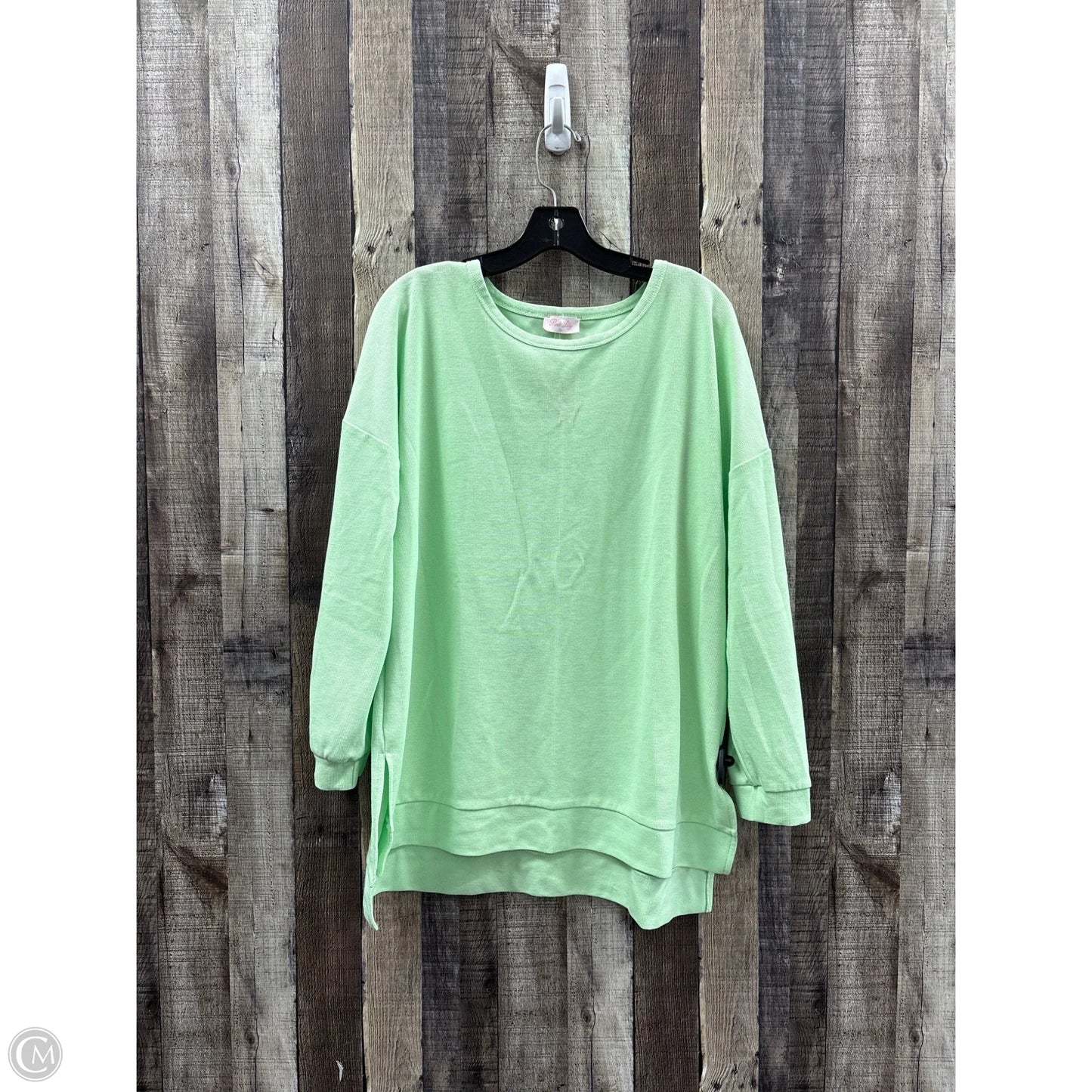 Top Long Sleeve By Pink Lily In Green, Size: M