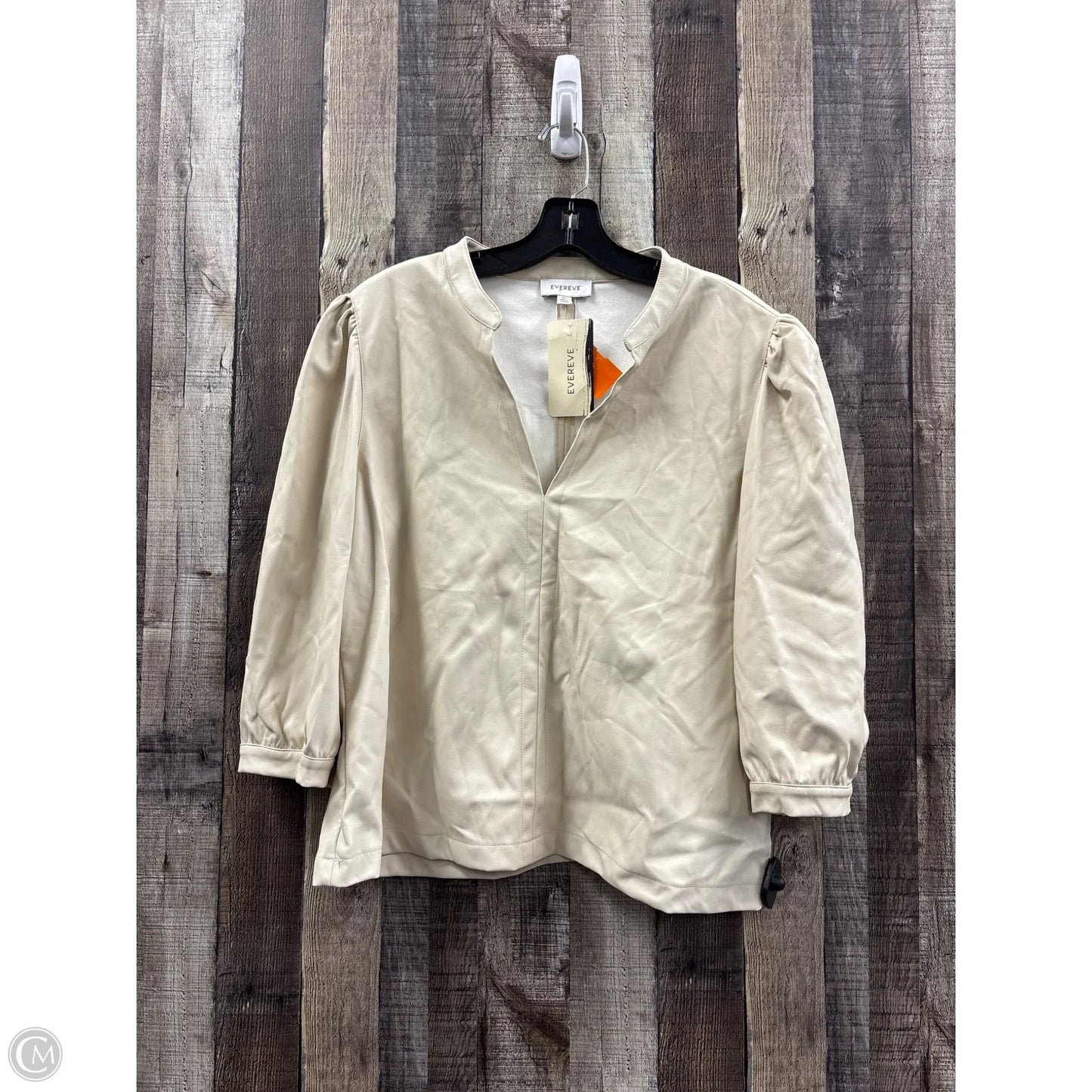 Top 3/4 Sleeve By Evereve In Ivory, Size: Xl