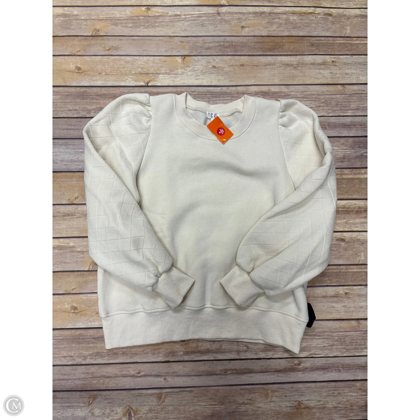 Sweatshirt Crewneck By Tcec In Ivory, Size: L